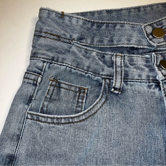 Ashi Studio Cut Out Waist High Rise Wide Leg Jeans Light Wash Sz M - Picture 6 of 14